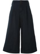 Comme Des Garçons Wide-legged Draped Trousers, Women's, Size: Medium, Blue, Polyester