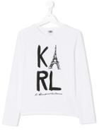 Karl Lagerfeld Kids Logo Print Longsleeved T-shirt - White