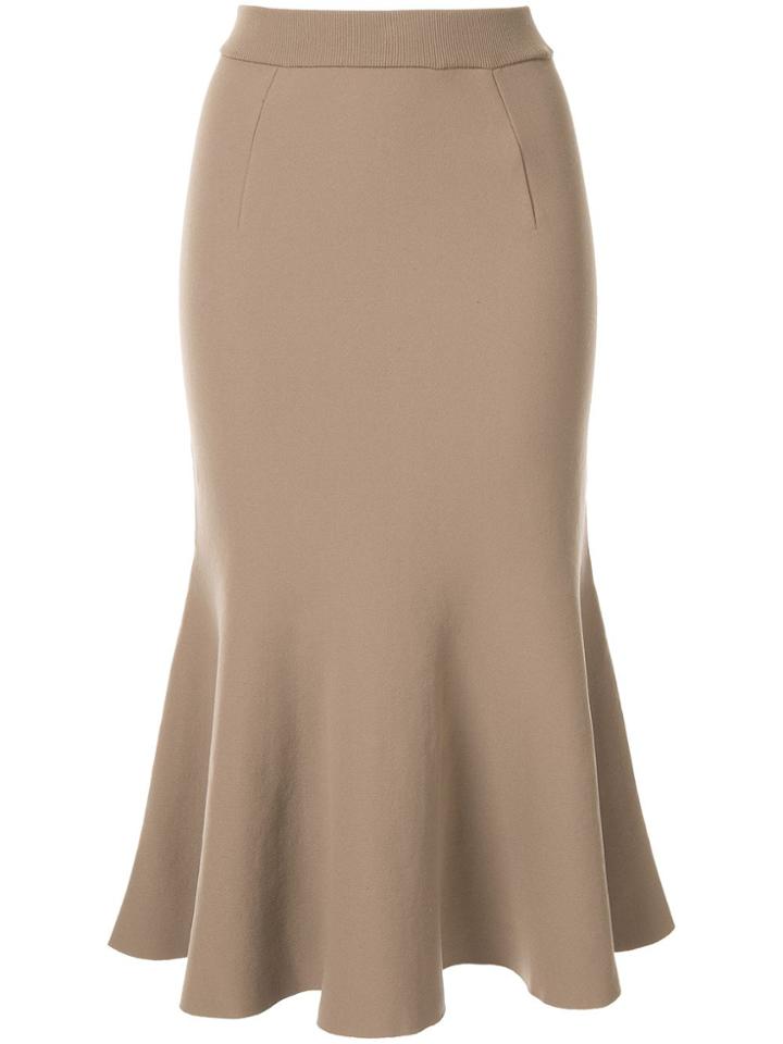 Le Ciel Bleu High-waisted Flared Skirt - Brown