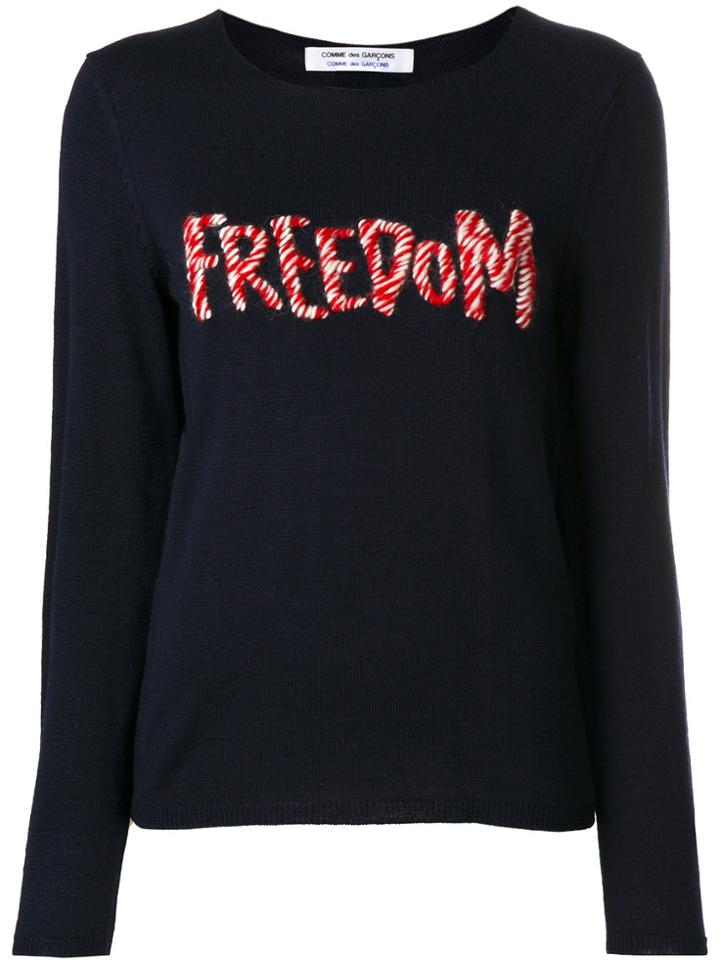 Comme Des Garçons Comme Des Garçons Freedom Embroidered Jumper - Blue