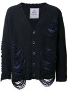 Maison Mihara Yasuhiro Frayed Textured Knit Cardigan, Men's, Size: 48, Grey, Acrylic/wool