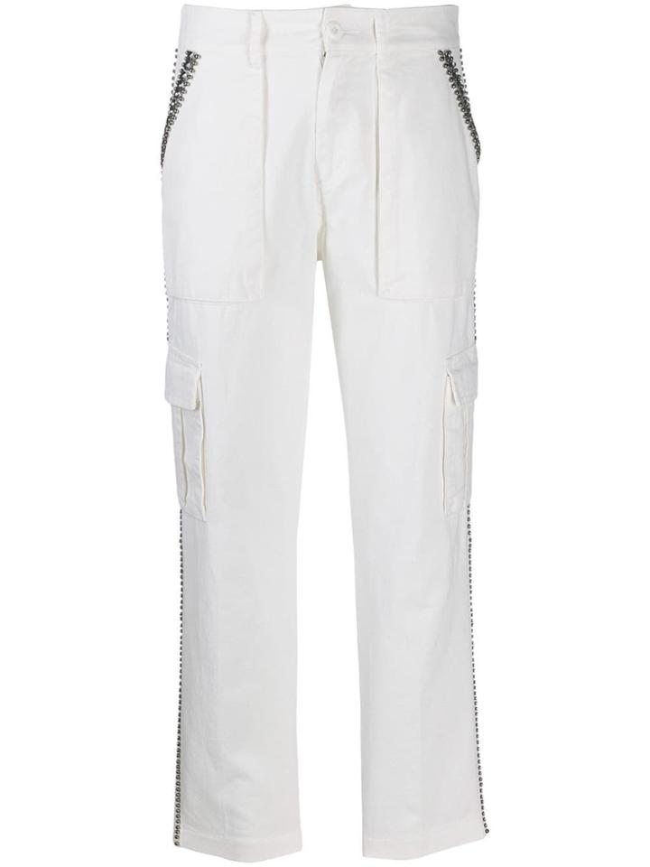 Twin-set Stud Combat Trousers - White