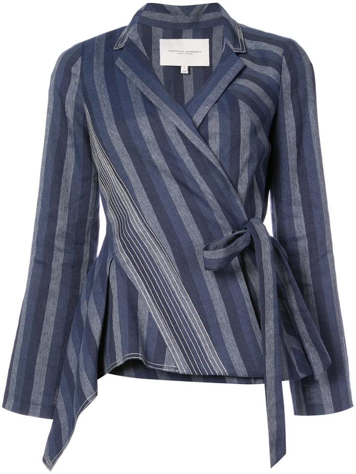 Carolina Herrera Diagonal Stripe Blazer - Blue