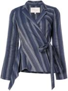 Carolina Herrera Diagonal Stripe Blazer - Blue