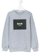Msgm Kids - Teen Logo Square Sweatshirt - Kids - Cotton - 14 Yrs, Grey