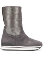 Hogan High Ankle Flat Boots - Grey