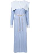 N Duo Sailor Striped Long Dress - Blue