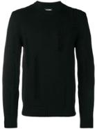 Les Hommes Distressed Detail Sweater - Black