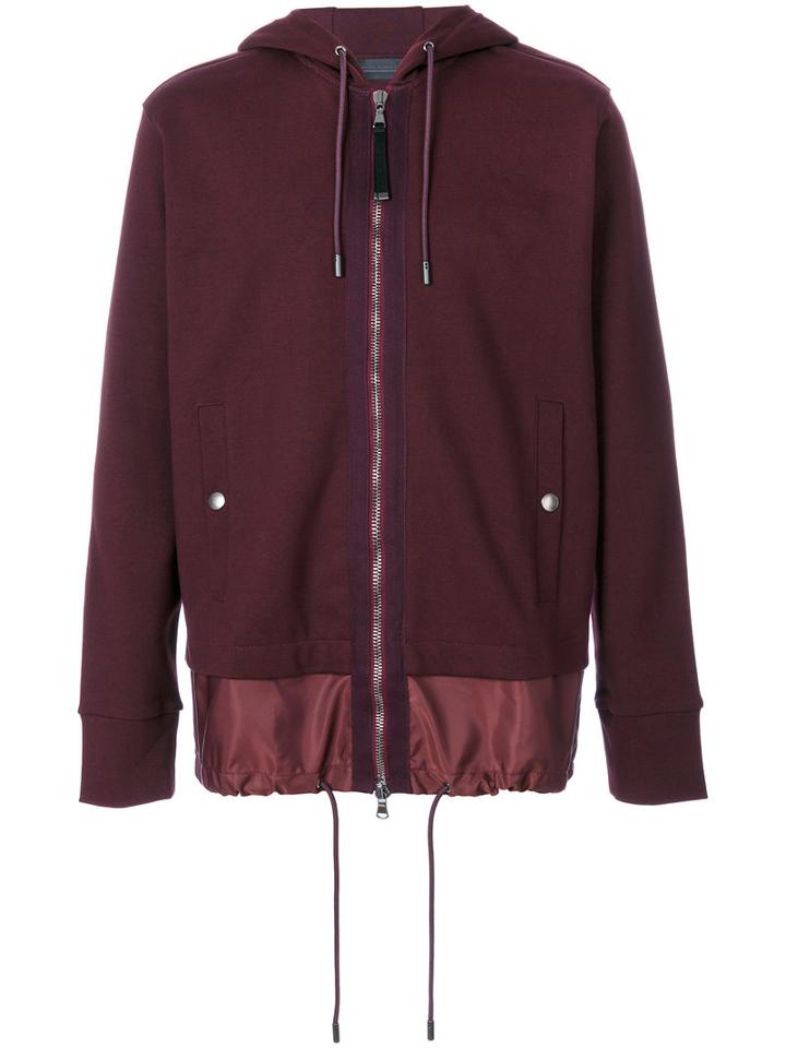 Diesel Black Gold - Double Hem Drawstring Hoodie - Men - Cotton/nylon - M, Red, Cotton/nylon