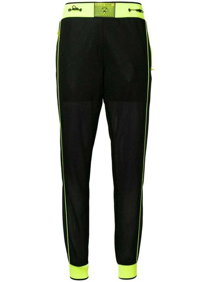Plein Sport Neon Trim Mesh Track Pants - Black