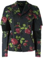 Comme Des Garçons Flower Print Jacket - Black