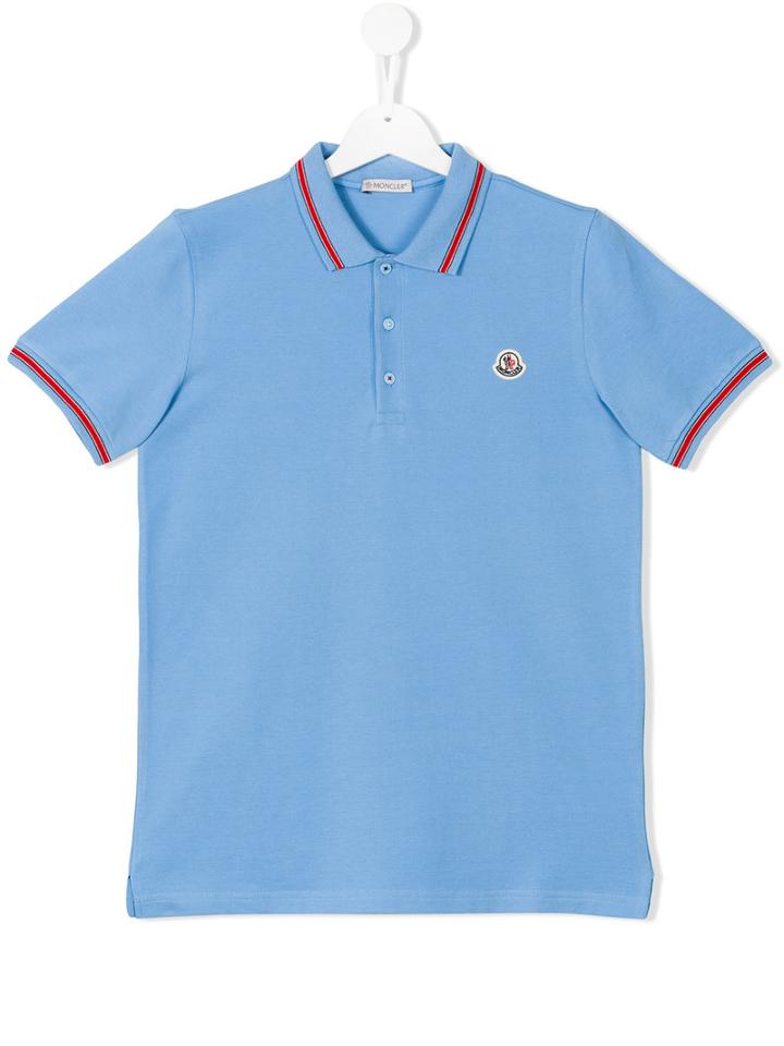 Moncler Kids - Classic Logo Polo Shirt - Kids - Cotton - 14 Yrs, Blue