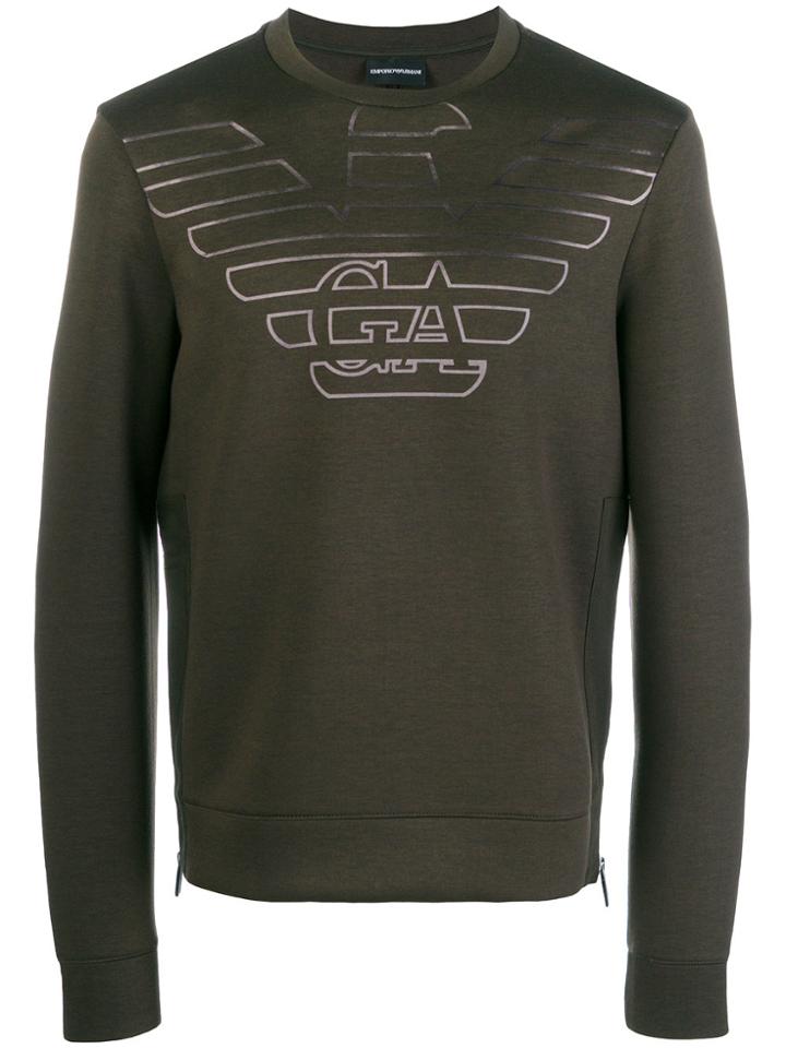 Armani Jeans Degrade Logo Sweatshirt - Green
