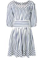 Moschino Vintage Gathered Short Striped Dress - White