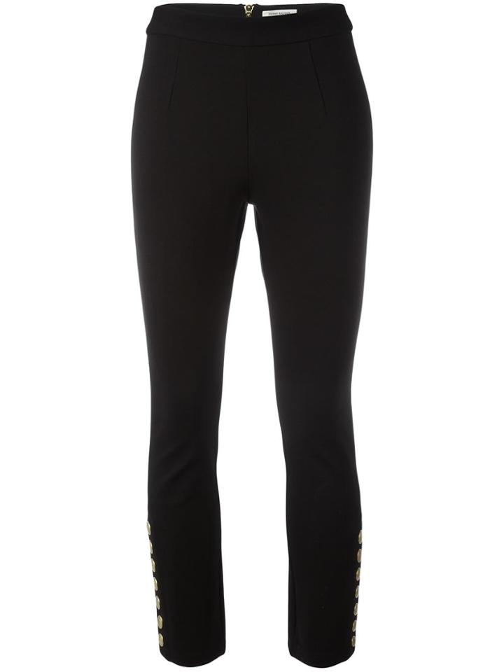 Pierre Balmain Buttoned Cropped Trousers - Black