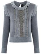Andrea Bogosian - Knit Top - Women - Cotton/acrylic/polyamide/viscose - P, Grey, Cotton/acrylic/polyamide/viscose