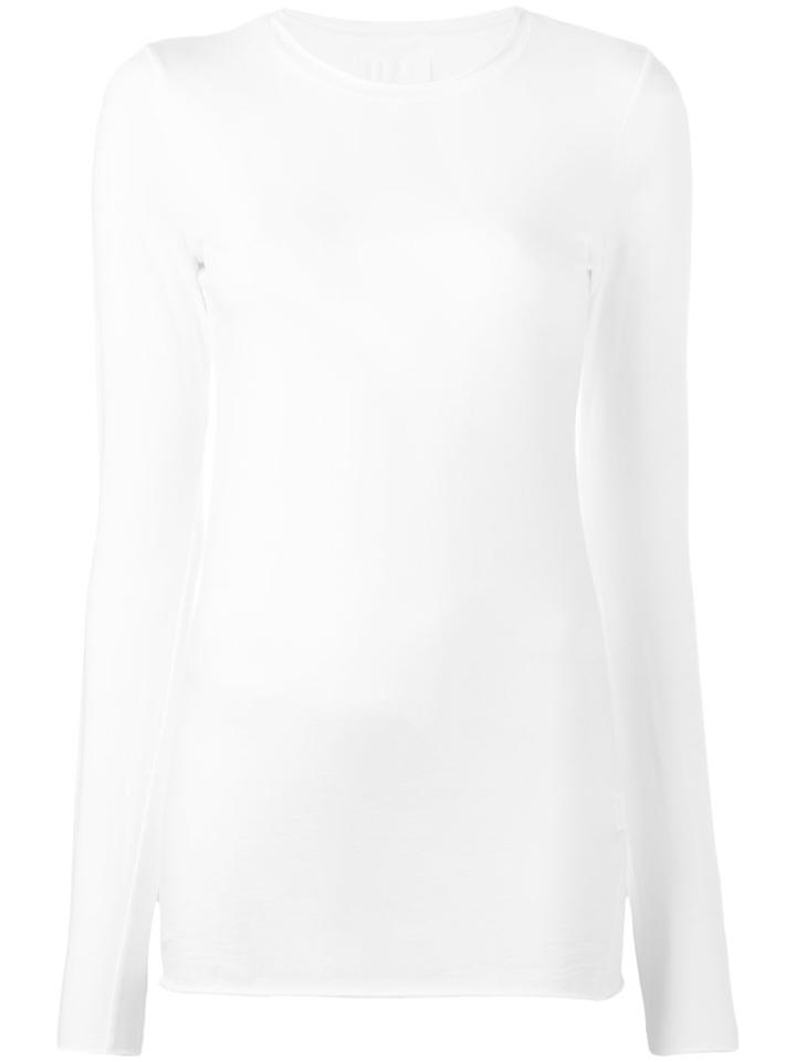 Labo Art Elongated Sleeves T-shirt, Women's, Size: 2, White, Cotton/spandex/elastane