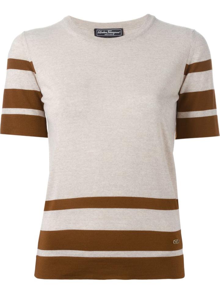 Salvatore Ferragamo Striped Knit Top