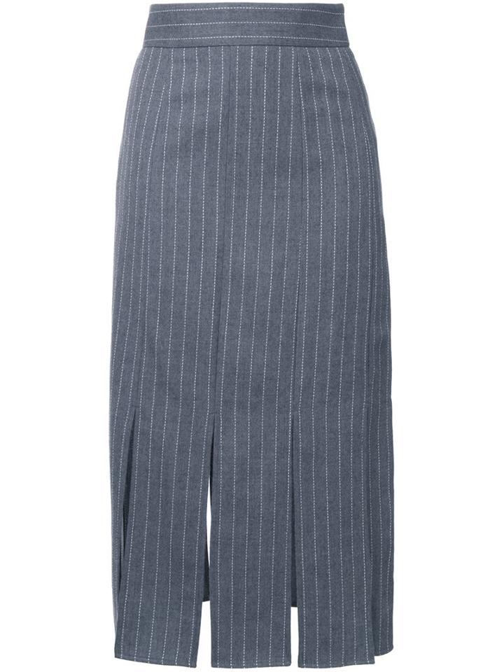 Le Ciel Bleu Pinstripe Slit Skirt