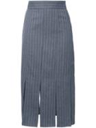 Le Ciel Bleu Pinstripe Slit Skirt