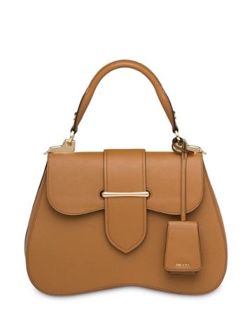Prada Prada Sidonie Large Saffiano Bag - Brown