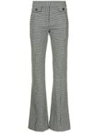 Derek Lam 10 Crosby Flared Houndstooth Trousers - White