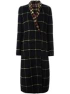 Etro Checked Coat, Women's, Size: 42, Black, Polyamide/wool