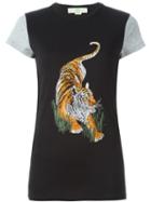 Stella Mccartney Tiger Print T-shirt, Women's, Size: 38, Black, Cotton/viscose
