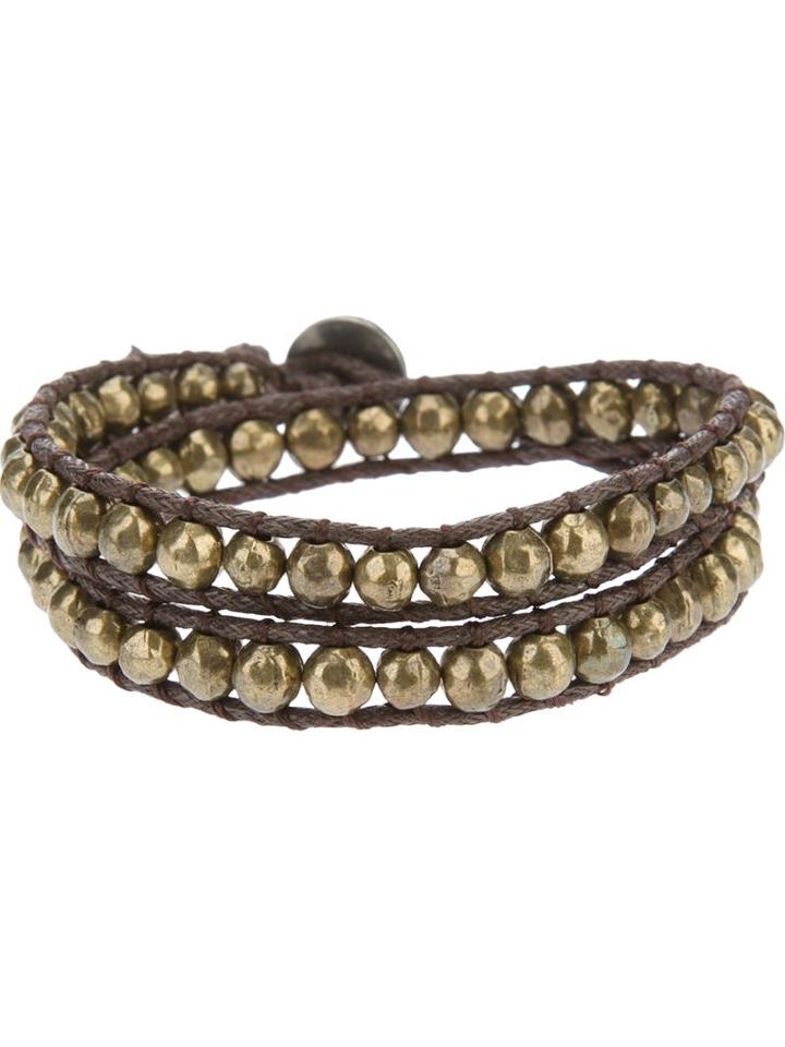 Riccardo Forconi Beaded Bracelet, Women's, Metallic, Cotton