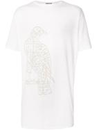 Thamanyah Falcon Print T-shirt, Men's, Size: Large, White, Cotton