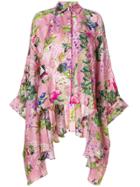 F.r.s For Restless Sleepers Draped Sleeve Floral Blouse - Pink &
