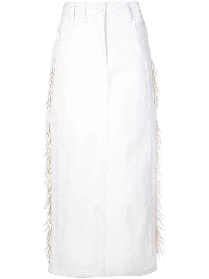 Eckhaus Latta Peak Beaded Skirt - White