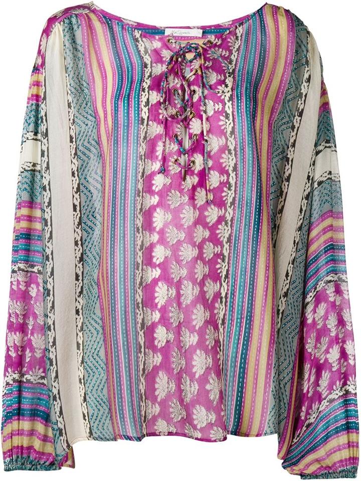 Mes Demoiselles Cosmos Printed Silk Blouse