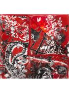 Roberto Cavalli Floral Print Scarf, Women's, Red, Silk