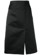 Céline Vintage Satin Side Slit Skirt, Women's, Size: 36, Black
