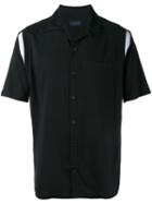 Lanvin Contrast Panel Shortsleeved Shirt, Men's, Size: 41, Black, Spandex/elastane/viscose