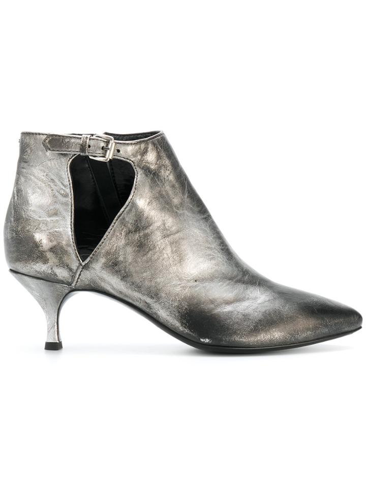 Strategia Faded Pointed Ankle Boots - Metallic