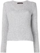 Incentive! Cashmere - Knitted V-neck Top - Women - Cashmere - S, Grey, Cashmere