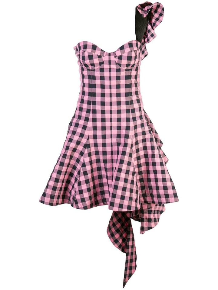Natasha Zinko Checked Flared Dress - Pink