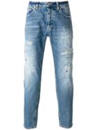 Dondup Ripped Straight-leg Jeans - Blue