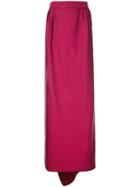 Paule Ka - Long Woven Skirt - Women - Spandex/elastane/acetate/viscose - 44, Pink/purple, Spandex/elastane/acetate/viscose