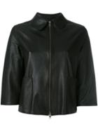 S.w.o.r.d 6.6.44 Cropped Impact Leather Jacket, Women's, Black, Leather/polyester