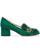 Gucci Green Marmont 55 Suede Pumps