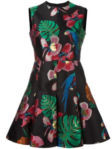 Valentino Tropoical Dream Jacquard Dress, Women's, Size: 42, Black, Cotton/polyester/silk/metallic Fibre