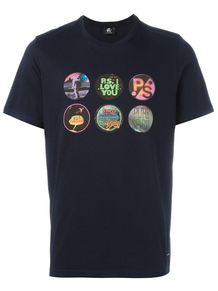 Ps By Paul Smith 'badges' Print T-shirt