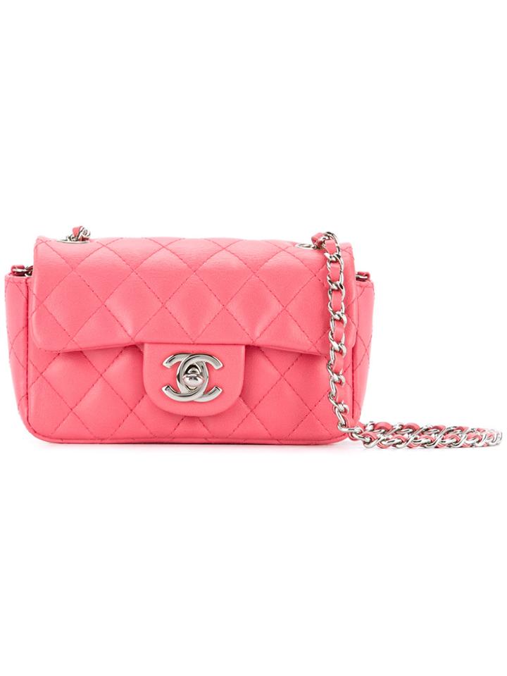 Chanel Vintage Quilted Cc Shoulder Bag - Pink & Purple
