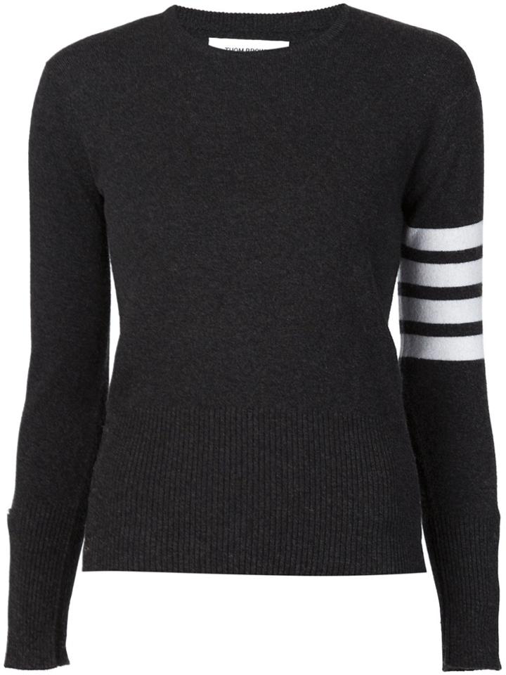 Thom Browne Striped Sleeve Sweater - Grey