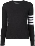 Thom Browne Striped Sleeve Sweater - Grey