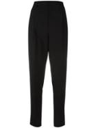 Saint Laurent Tapered Tailored Trousers, Women's, Size: 38, Black, Virgin Wool/cotton