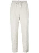 Joseph Drawstring Cropped Trousers, Women's, Size: 36, Nude/neutrals, Linen/flax/silk